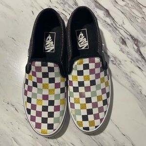 Glitter Checkerboard Vans